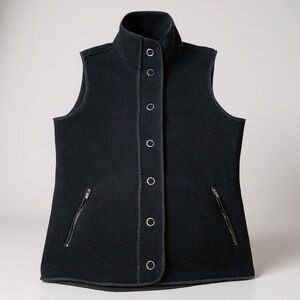 Kuhl Klifton Womens Small Black Snap Button Fleece Vest Soft Warm Comfy EUC